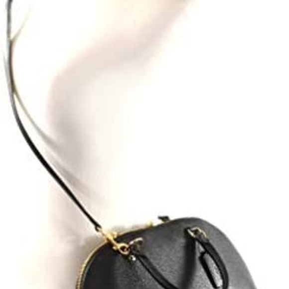 New w/Tag SIERRA Crossgrain Leather Black/Silve SATCHEL F57524 Below $395 Retail - Picture 3 of 4